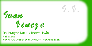 ivan vincze business card